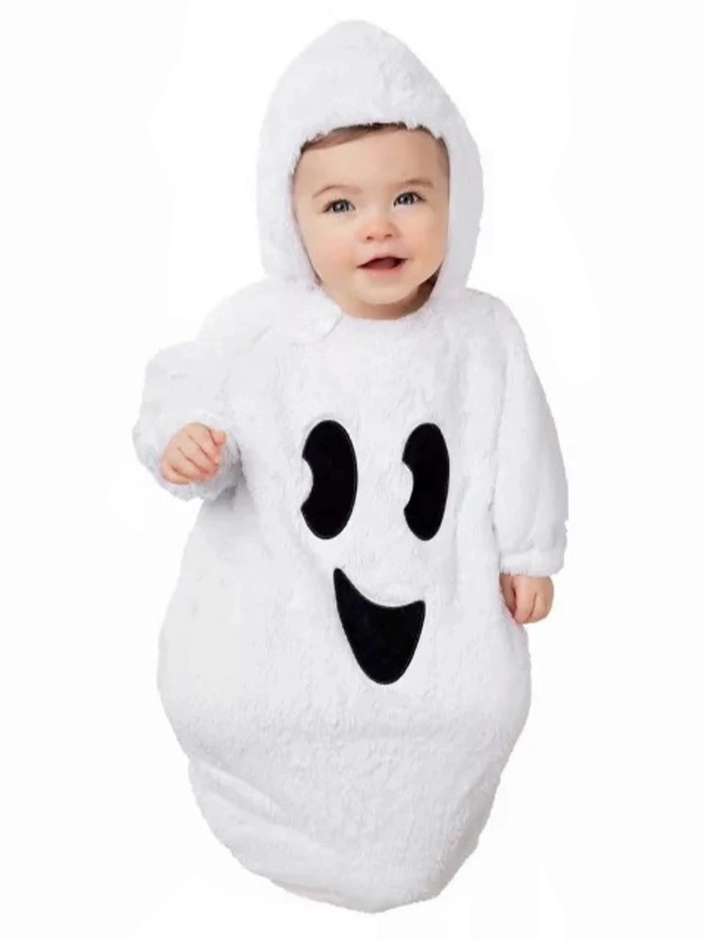 Spirit Halloween Baby Boo Ghost Bunting Costume, White & Black, Baby 6M, Never W